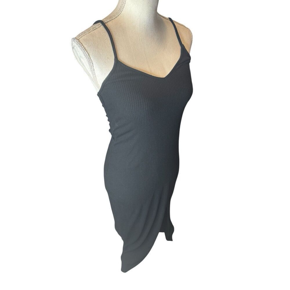 Abercrombie & Fitch Black Midi Dress Size S Small Y2K Little Black Dress - Picture 2 of 4